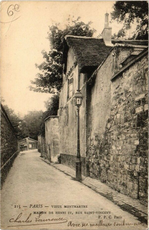 Carte postale ancienne Vieux Montmartre - Maison de Henri IV, Rue Saint-Vincent à Paris 18e