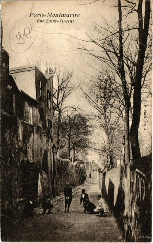 Carte postale ancienne Montmartre - Rue Saint-Vincent à Paris 18e