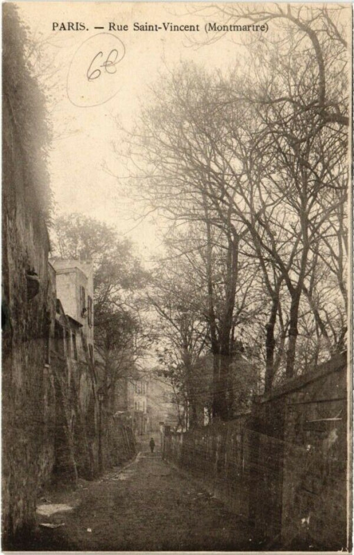 Carte postale ancienne Montmartre - Rue Saint-Vincent à Paris 18e