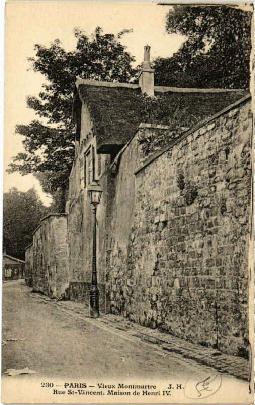 Carte postale ancienne Vieux Montmartre - Rue Saint-Vincent - Maison de Henri IV à Paris 18e