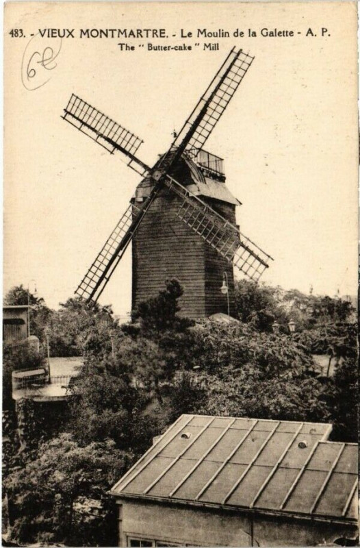 Carte postale ancienne Montmartre - Le Moulin de la Galette à Paris 18e