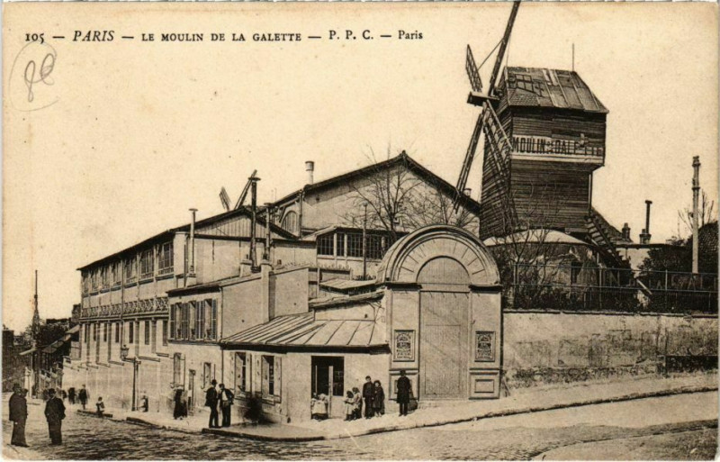 Carte postale ancienne Le Moulin de la Galette à Paris 18e