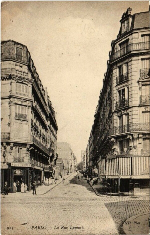 Carte postale ancienne La Rue Lamark à Paris 18e