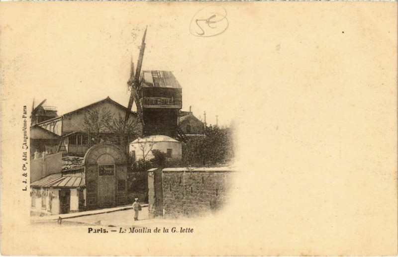 Carte postale ancienne Le Moulin De La Galette à Paris 18e