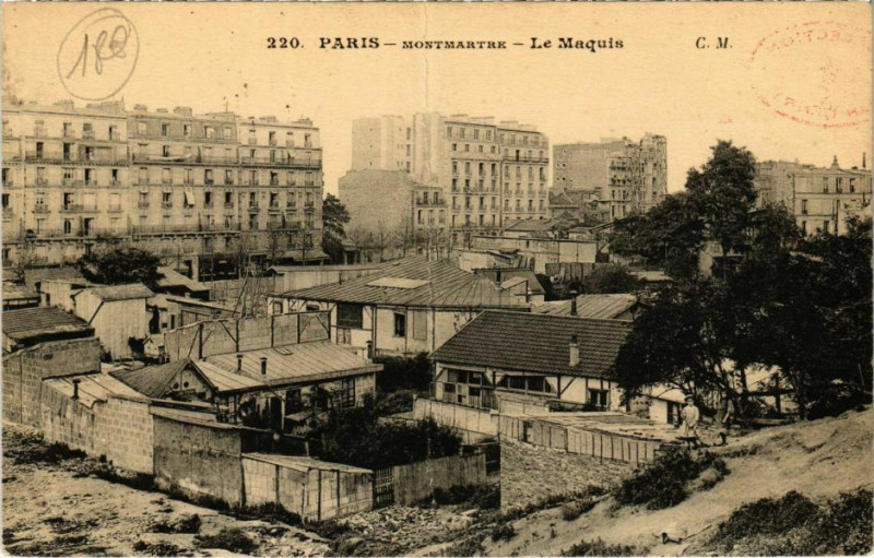 Carte postale ancienne Montmartre - Le Maquis à Paris 18e
