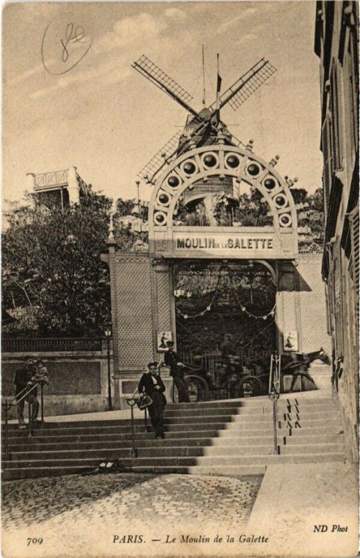 Carte postale ancienne Le Moulin de la Galette à Paris 18e