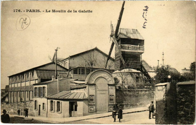 Carte postale ancienne Le Moulin de la Galette à Paris 18e