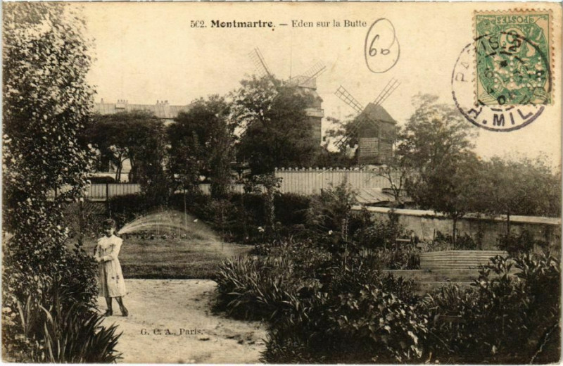 Carte postale ancienne Eden sur la Butte Montmartre à Paris 18e