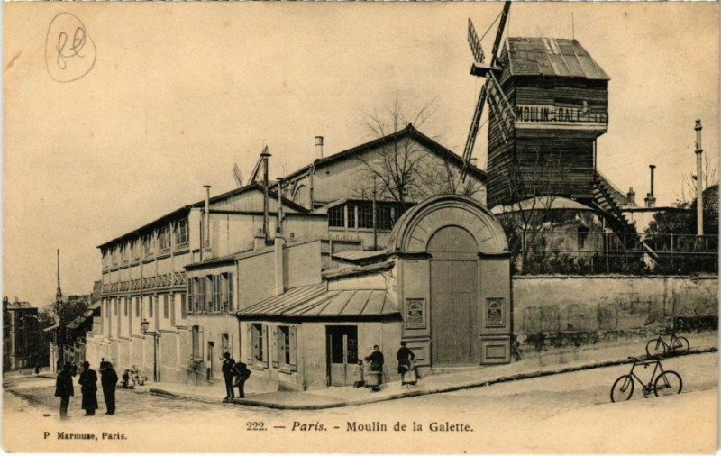 Carte postale ancienne Moulin de la Galette à Paris 18e