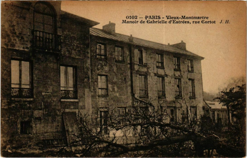 Carte postale ancienne Vieux-Montmartre - Manoir de Gabrielle d'Estrées, rue Cortot à Paris 18e