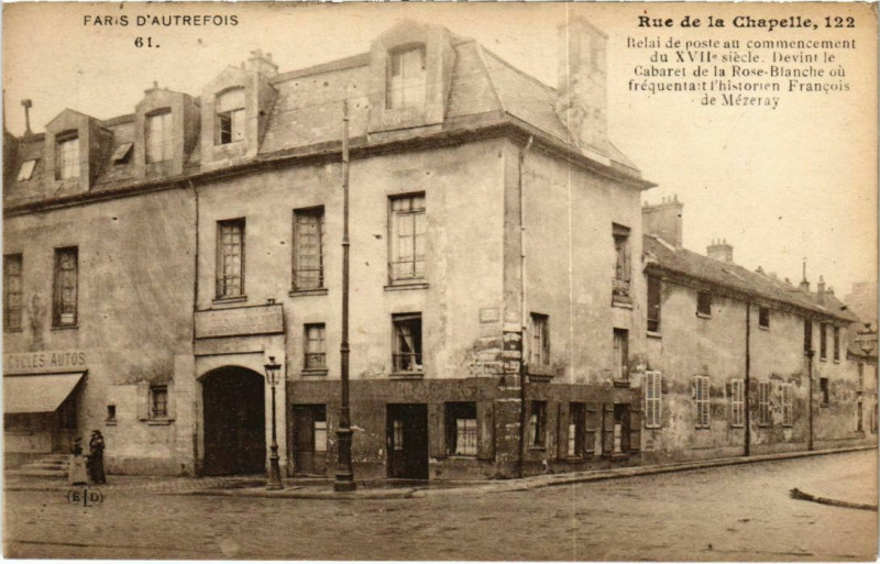 Carte postale ancienne Rue de la Chapelle, 122 à Paris 18e