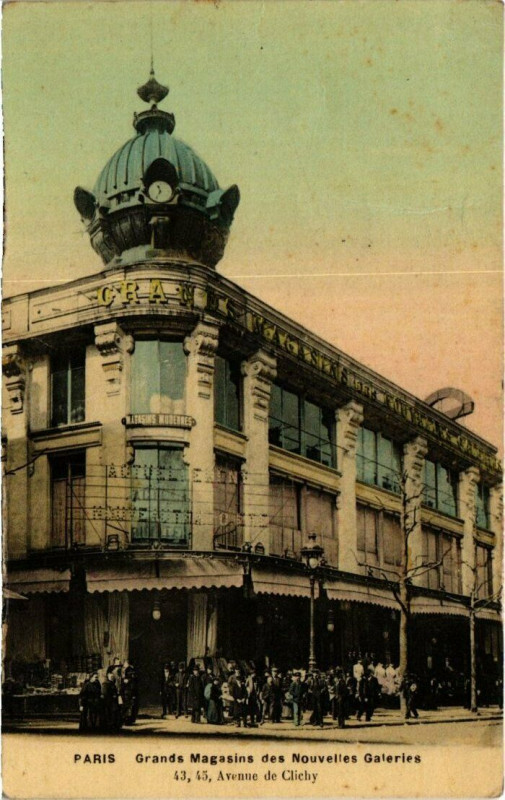 Carte postale ancienne Grands Magasins des Nouvelles Galeries - 43, 45, Avenue de Clichy à Paris 18e