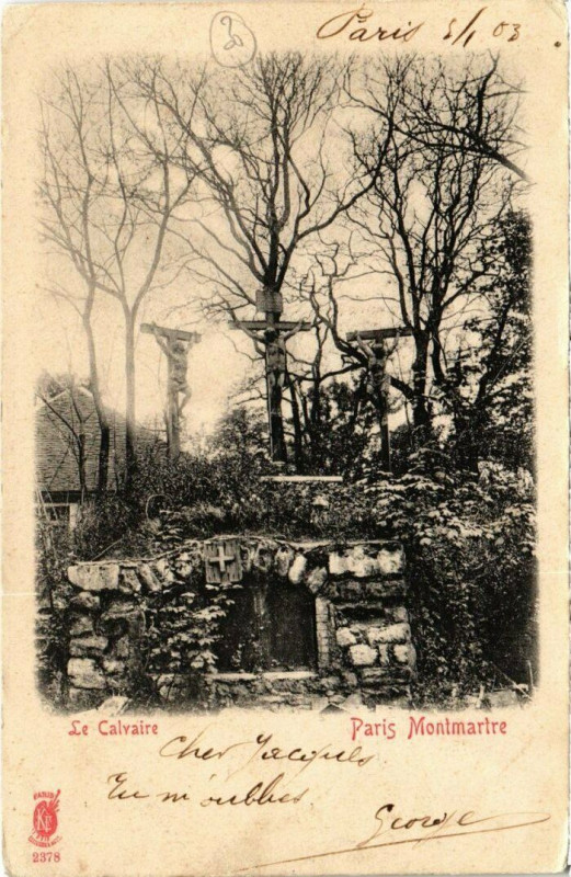 Carte postale ancienne Montmartre - Le Calvaire à Paris 18e