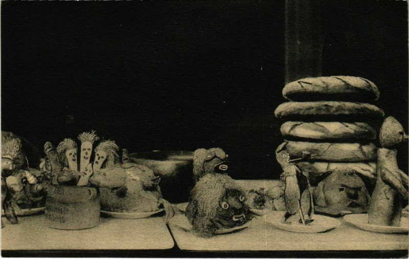 Carte postale ancienne Aux Noyaux - Mangeaille et Beuveries - Caveau à Paris 18e