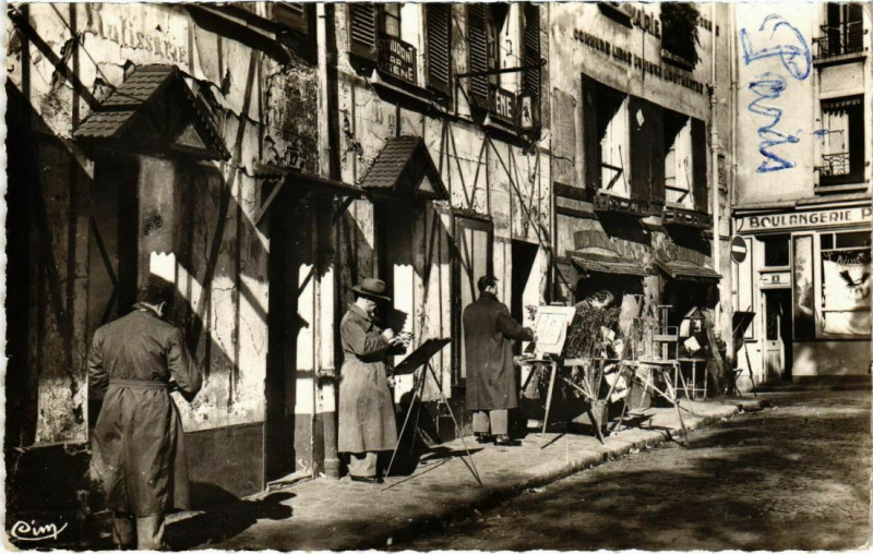 Carte postale ancienne Place du Tertre à Paris 18e