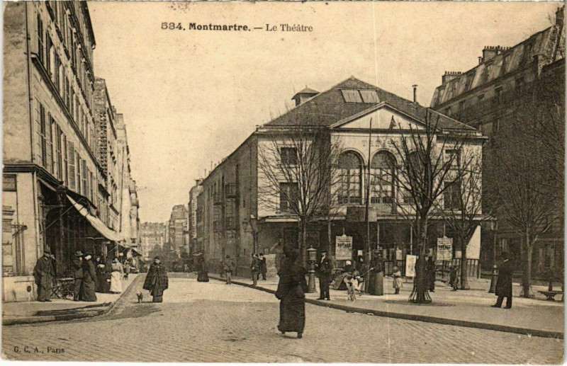 Carte postale ancienne Montmartre - Le Théâtre à Paris 18e