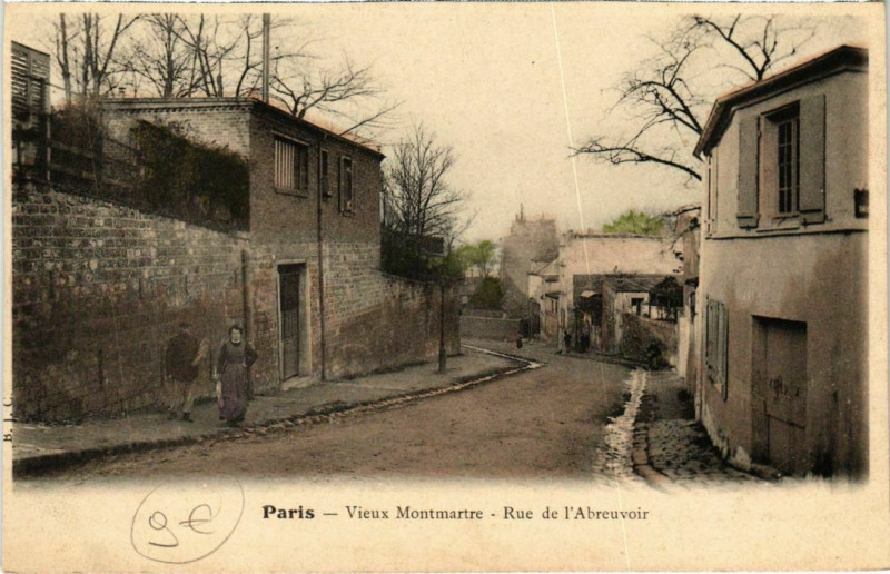 Carte postale ancienne Vieux Montmartre - Rue de l'Abreuvoir à Paris 18e