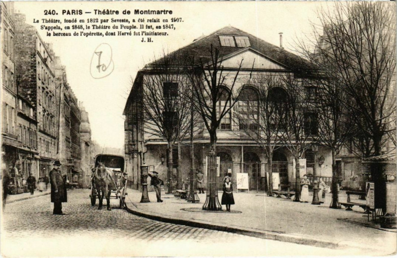 Carte postale ancienne Théâtre de Montmartre à Paris 18e