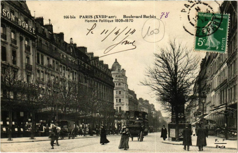 Carte postale ancienne Boulevard Barbès à Paris 18e