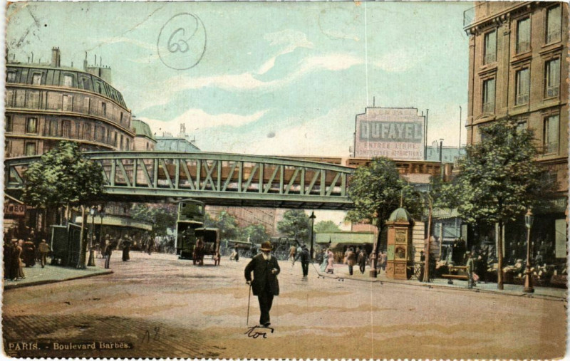 Carte postale ancienne Boulevard Barbès à Paris 9e
