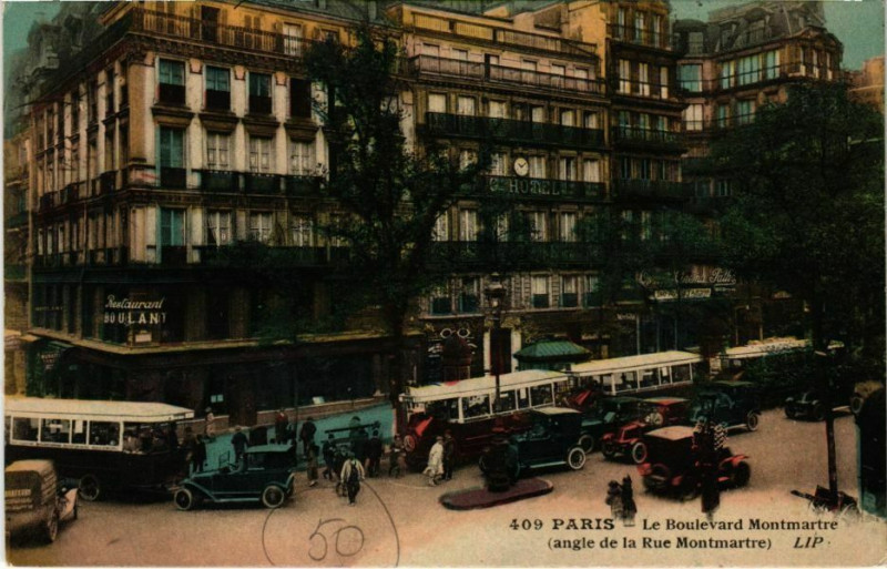 Carte postale ancienne Paris 9e - Le Boulevard Montmartre à Paris 9e