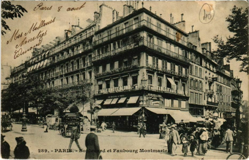 Carte postale ancienne Paris 9e - Boulevard et Faubourg Montmartre à Paris 9e