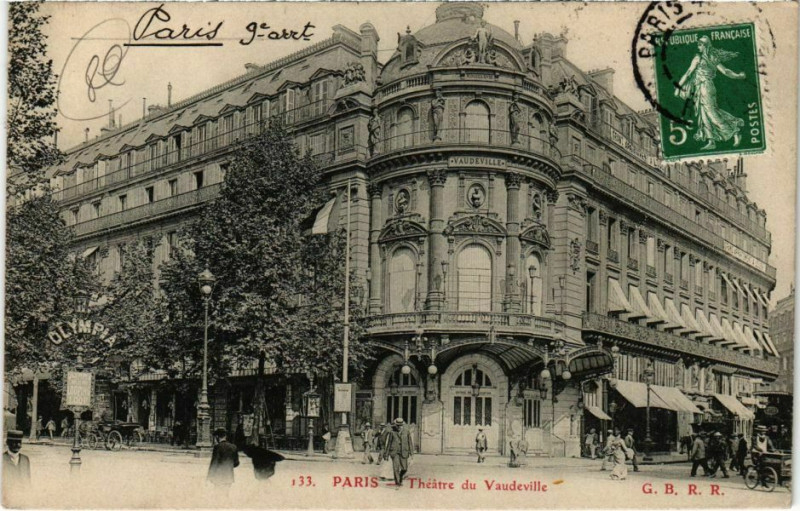 Carte postale ancienne Paris 9e - Théátre du Vaudeville à Paris 9e