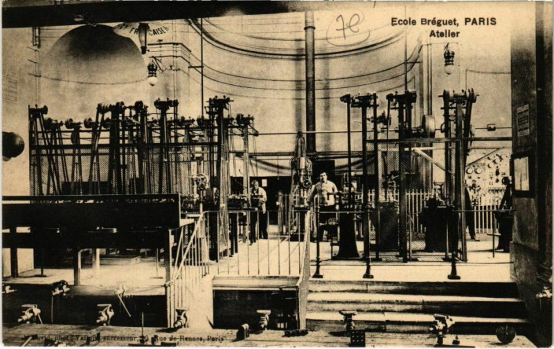 Carte postale ancienne Ecole Bréguet - Atelier à Paris 15e