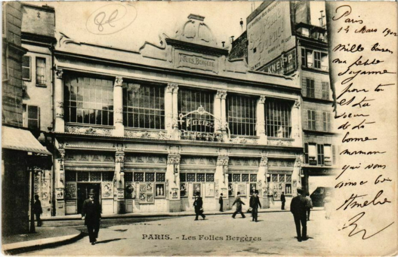 Carte postale ancienne Les Folies Bergères à Paris 9e