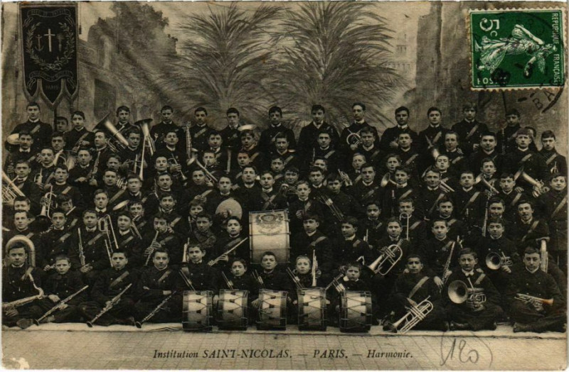 Carte postale ancienne Institution Saint-Nicolas - Harmonie à Paris 6e