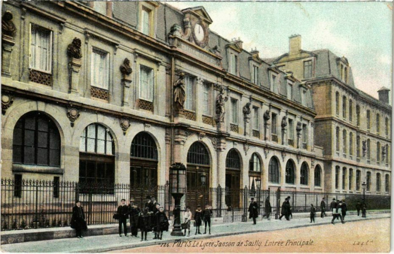 Carte postale ancienne Le Lycée Janson de Sailly - Entrée Principale à Paris 16e