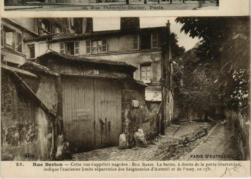 Carte postale ancienne Rue Berton à Paris 16e