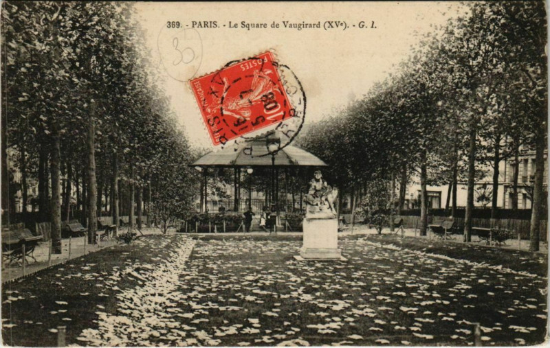 Carte postale ancienne Le Square de Vaugirard à Paris 15e