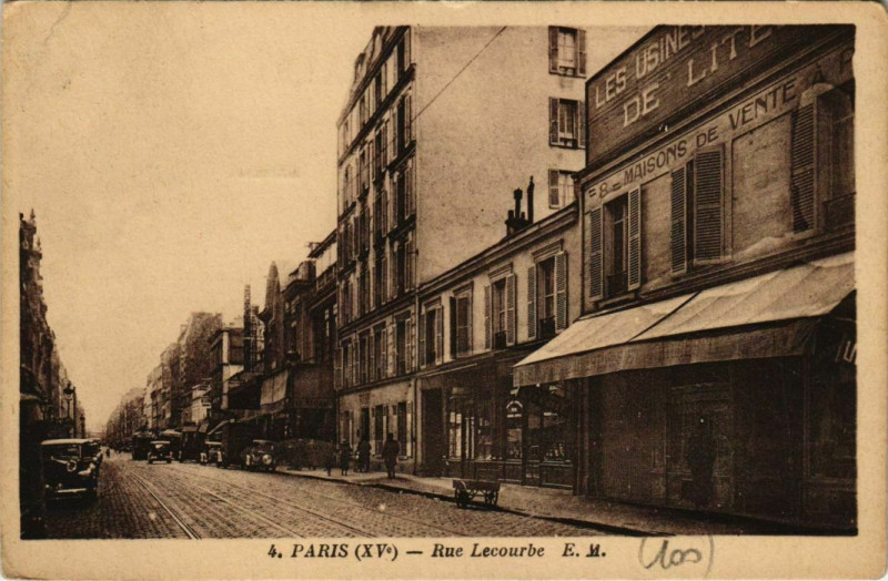 Carte postale ancienne Rue Lecourbe à Paris 15e