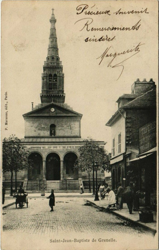 Carte postale ancienne Saint-Jean-Baptiste de Grenelle à Paris 15e