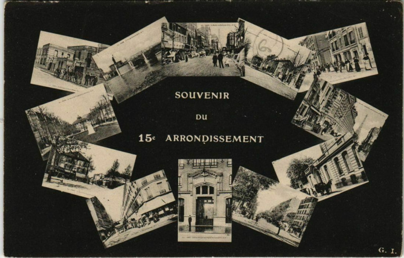 Carte postale ancienne Souvenir du 15e arrondissement à Paris 15e