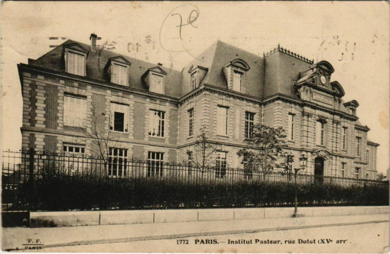 Carte postale ancienne Institut Pasteur, rue Dutot à Paris 15e
