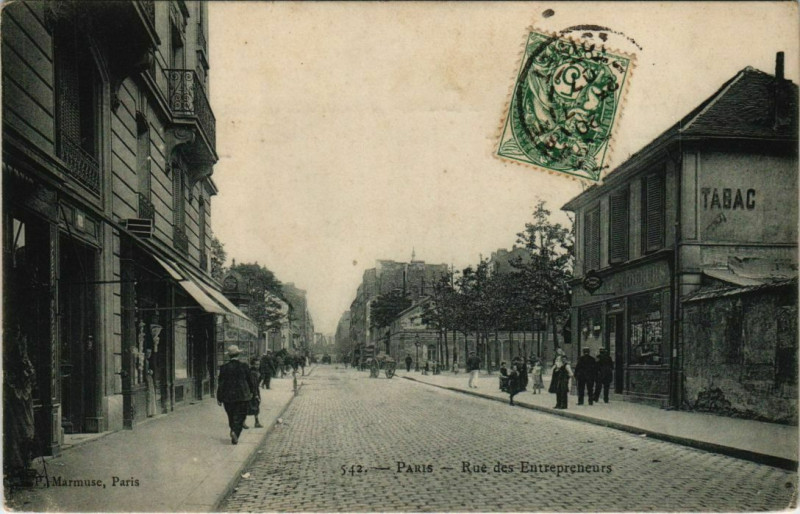 Carte postale ancienne Rue des Entrepreneurs à Paris 15e