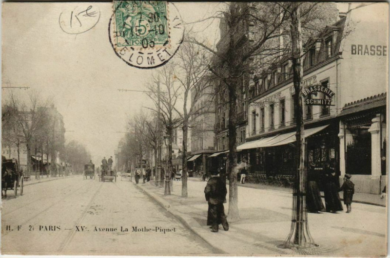 Carte postale ancienne Avenue La Mothe-Piquet à Paris 15e
