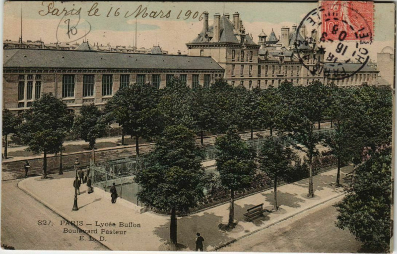 Carte postale ancienne Lycée Buffon - Boulevard Pasteur à Paris 15e