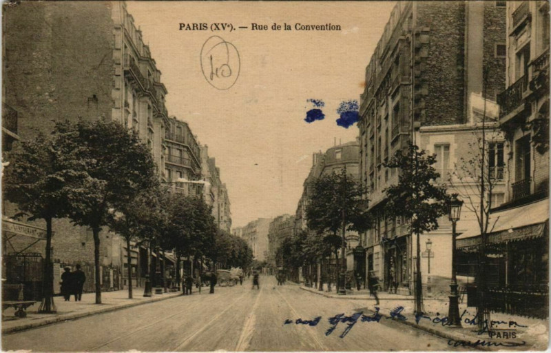 Carte postale ancienne Rue de la Convention à Paris 15e