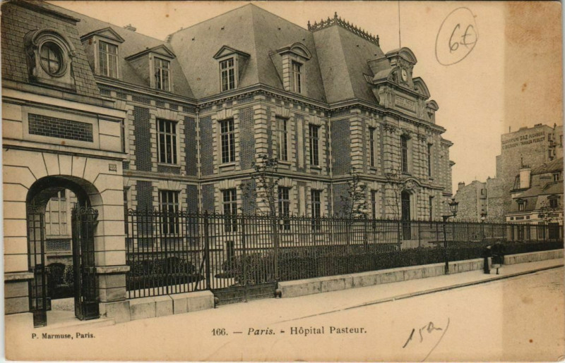 Carte postale ancienne Hôpital Pasteur à Paris 15e
