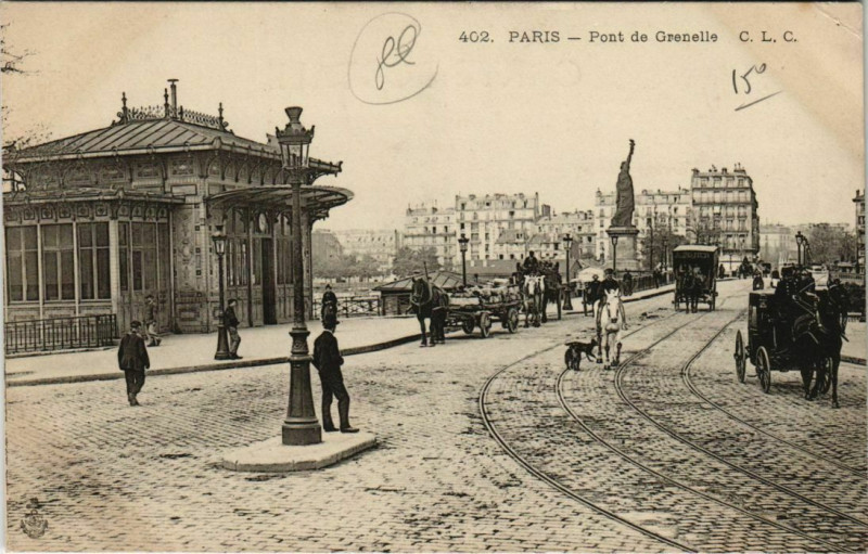 Carte postale ancienne Pont de Grenelle à Paris 15e