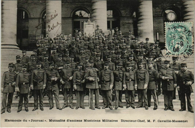 Carte postale ancienne Harmonie du Journal - Mutualité d'anciens Musiciens Militaires à Paris 2e