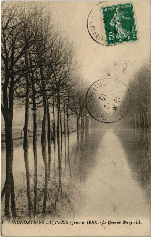 Carte postale ancienne Paris 12e - Inondations de Paris - Le Quai de Bercy - Ll. à Paris 12e
