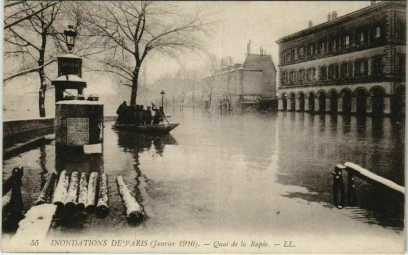 Carte postale ancienne Paris 12e - Inondations de Paris - Quai de la Rapée - Ll.55  à Paris