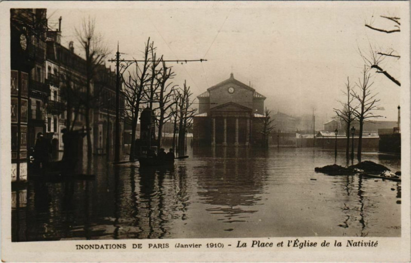 Carte postale ancienne Paris 12e - La Place et l'Eglise de la Nativité à Paris 12e