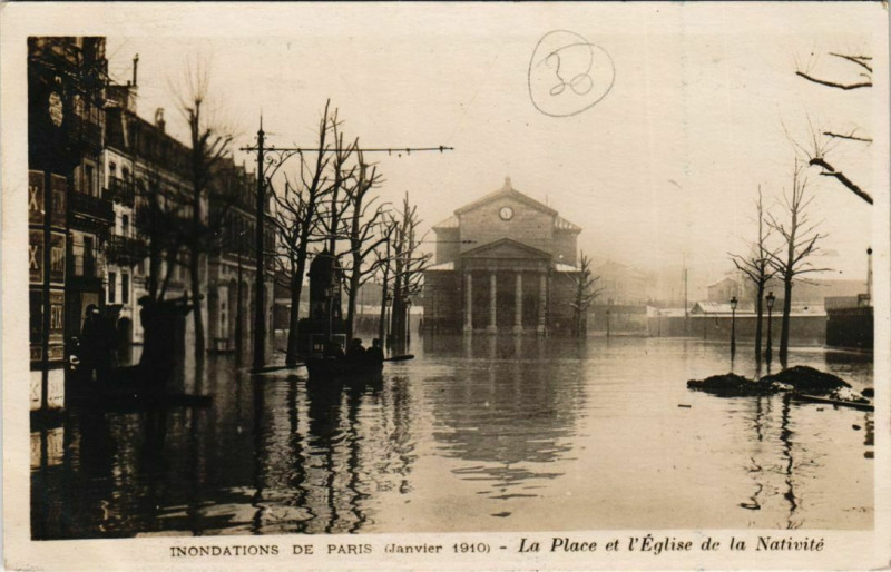 Carte postale ancienne Paris 12e - La Place et l'Eglise de la Nativité à Paris 12e