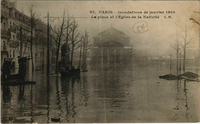 Carte postale ancienne Paris 12e - La Place et l'Eglise de la Nativité à Paris 12e
