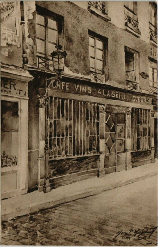 Carte postale ancienne Paris 5e - Les Vieux Cabarets à Paris 5e